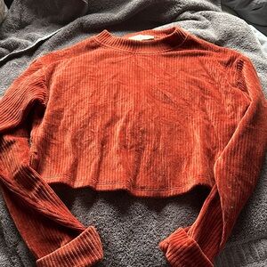 Rust Orange Ribbed Sweater